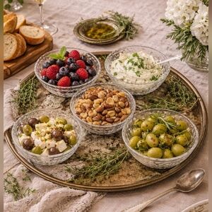 CCO Anchor Hocking Early American Pressed Clear Glass Bowls Set Of 5